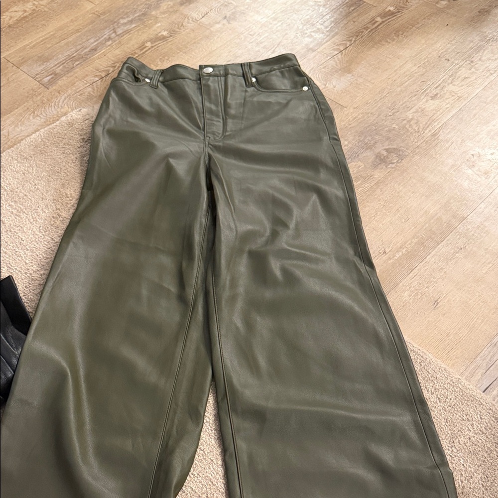 Blank NYC Army Green Leather Pants